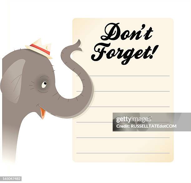 don't forget! - elephant forget stock illustrations