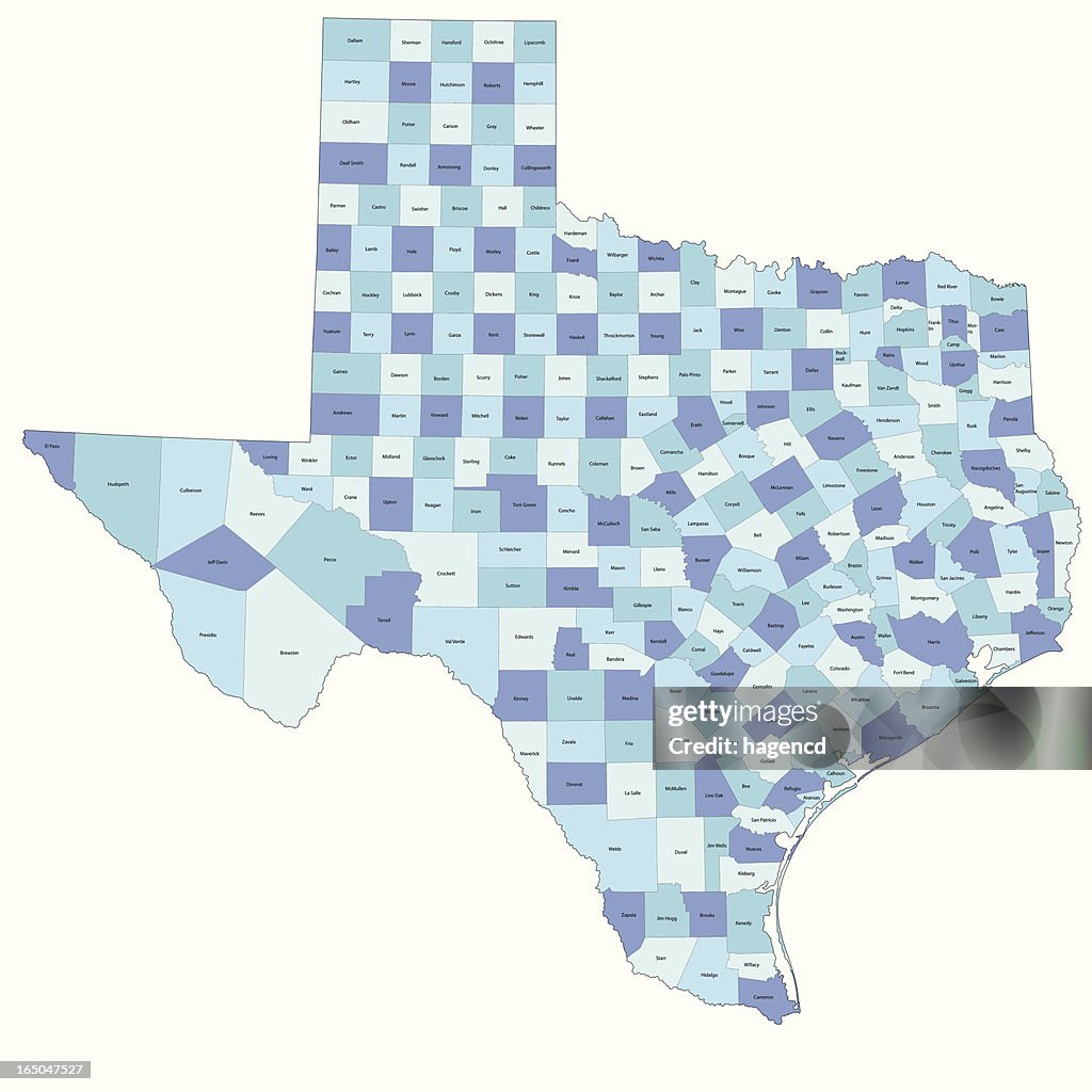 Texas State County Map High-Res Vector Graphic - Getty Images