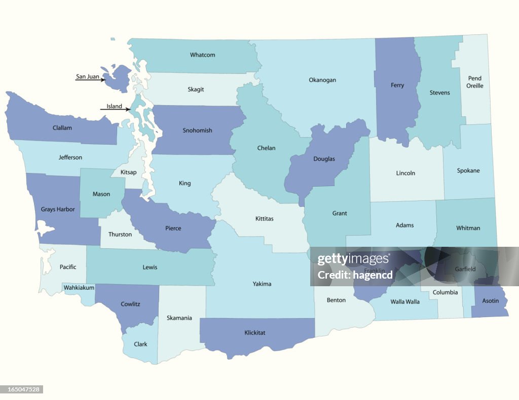 Stato di Washington-Contea di mappa