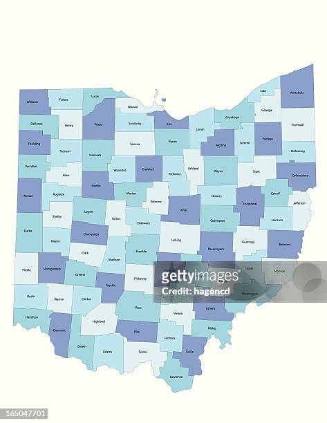 ohio state - county map - county 幅插畫檔、美工圖案、卡通及圖標