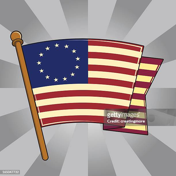 betsy ross flag of the united states - number 13 stock illustrations