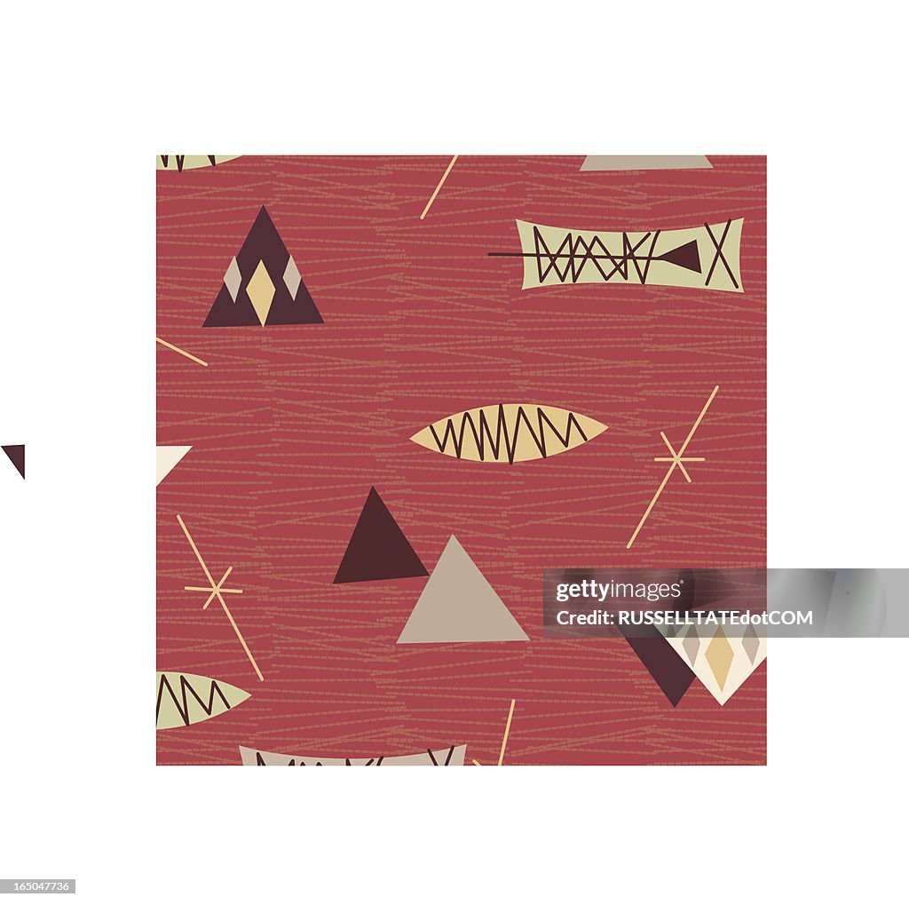 Red Retro Pattern + triangles