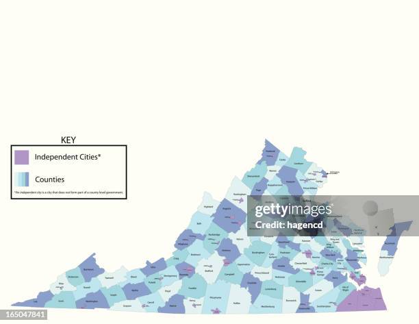 virginia state-county karte - stadtviertel stock-grafiken, -clipart, -cartoons und -symbole
