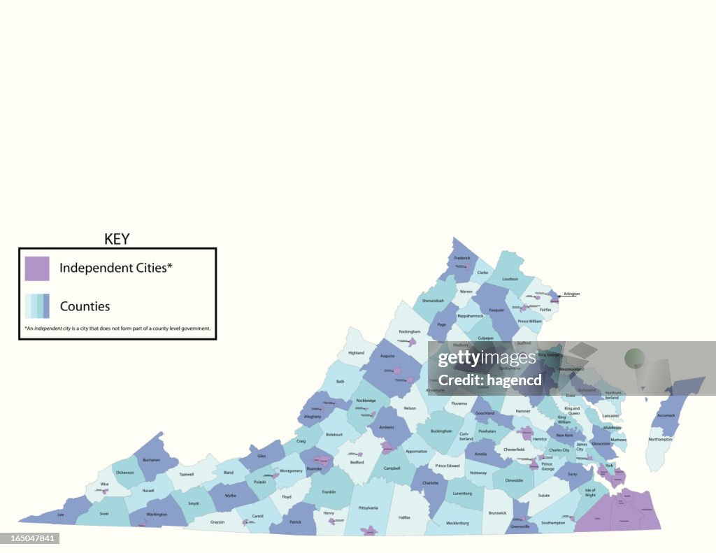 Virginia State County Map High-Res Vector Graphic - Getty Images
