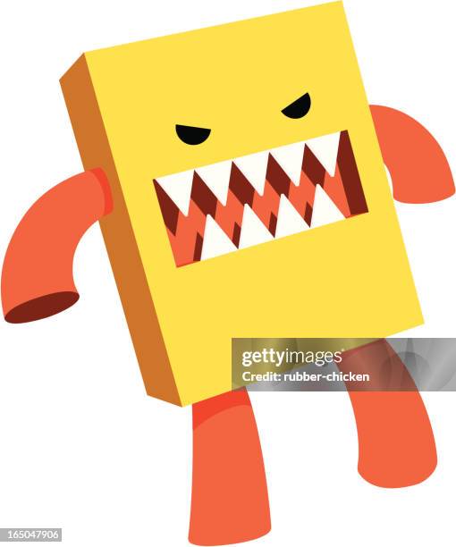 box monster - destroyed box stock illustrations