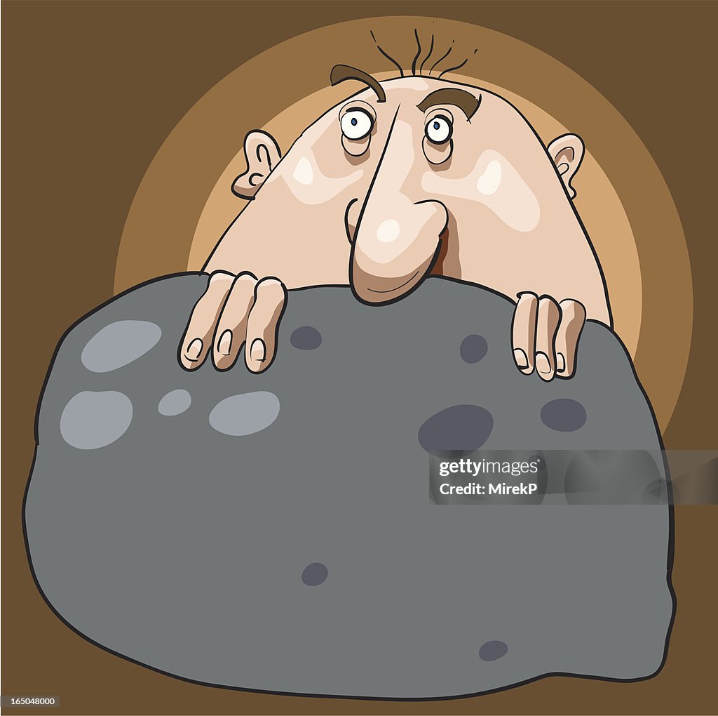 Behind A Rock High-Res Vector Graphic - Getty Images