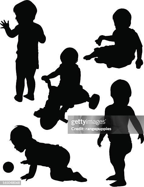 boy at play - baby creativity ideas stock illustrations