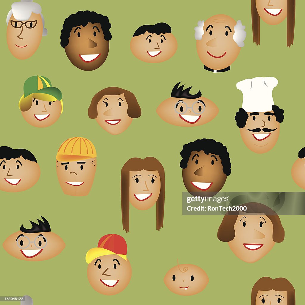 Happy People Seamless Vector