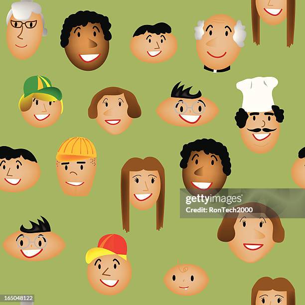 happy people seamless vector - personal chef stock illustrations