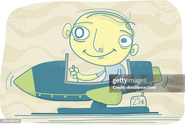 captain craig's magical journey - riding rocket stock illustrations