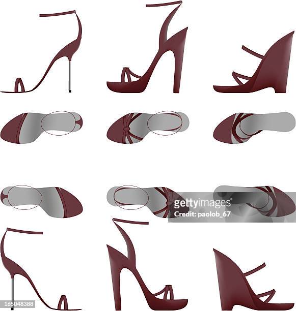 designer-schuh set - pump dress shoe stock-grafiken, -clipart, -cartoons und -symbole