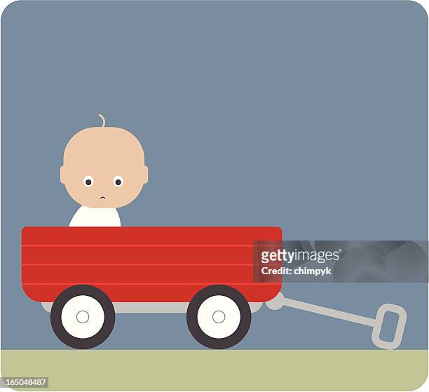 ilustraciones, imágenes clip art, dibujos animados e iconos de stock de el bebé wagon - vagón
