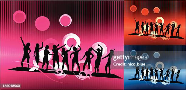 stockillustraties, clipart, cartoons en iconen met party time - girls night out! - time out silhouettes