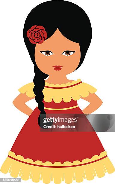 hispanic doll - design plat stock illustrations