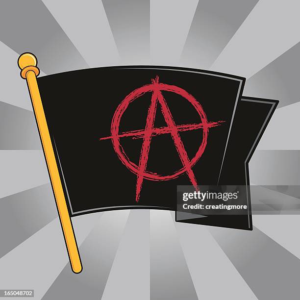 ilustrações, clipart, desenhos animados e ícones de anarchy bandeira (preto - símbolo da anarquia