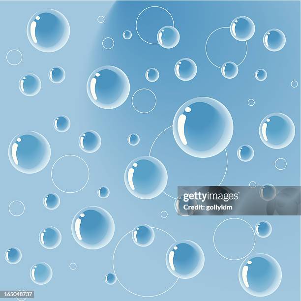 fun blue bubbles/droplets - refraction stock illustrations
