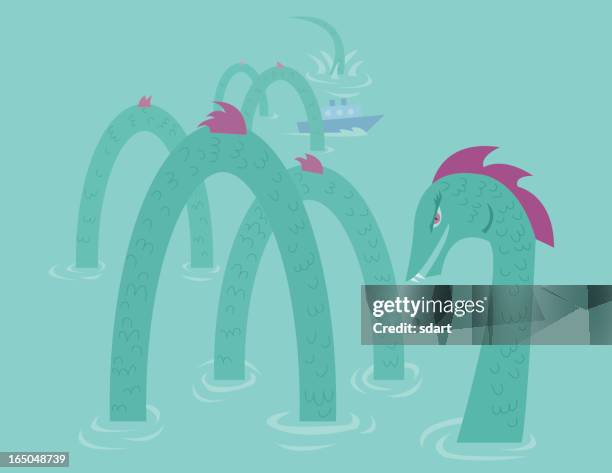sea serpent - loch ness stock illustrations