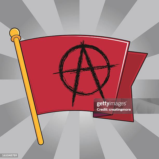 ilustrações, clipart, desenhos animados e ícones de bandeira anarquia (vermelho - símbolo da anarquia