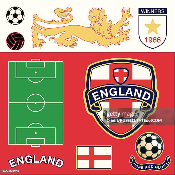 stockillustraties, clipart, cartoons en iconen met england soccer icons - english flag