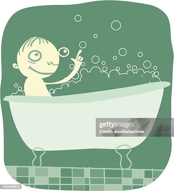 the bubbliest bubble bath - bathroom render stock illustrations