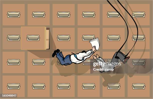 finding the file - opening drawer stock illustrations