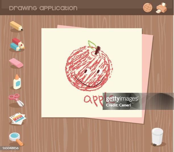 drawing application - creation set stock illustrations