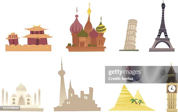 landmarks - cn tower stock illustrations