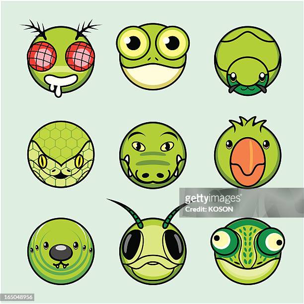 animal head - chameleon stock illustrations