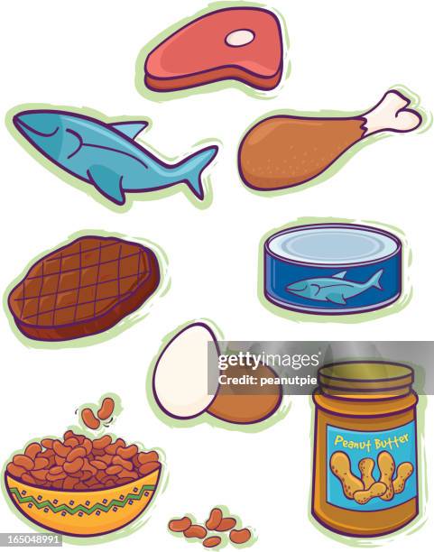 illustrazioni stock, clip art, cartoni animati e icone di tendenza di carne di gruppo - fibra dietetica