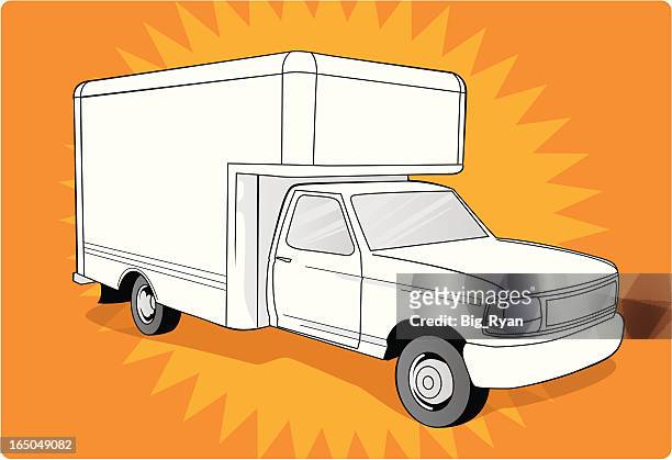 ilustrações, clipart, desenhos animados e ícones de caminhão - van de mudança