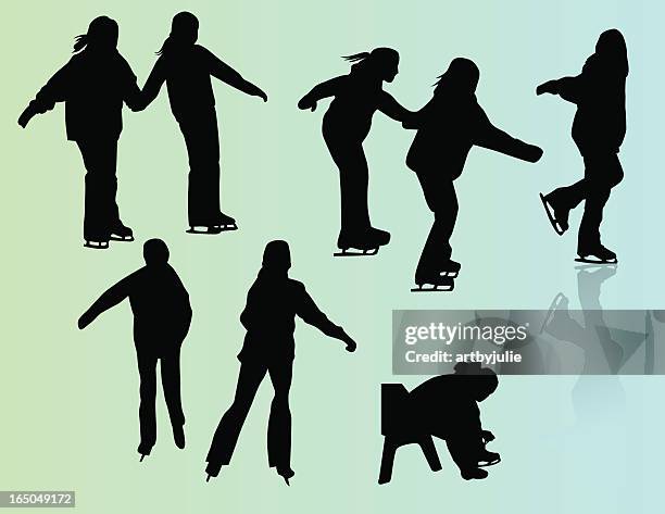 ice skating party - ice skating stock illustrations
