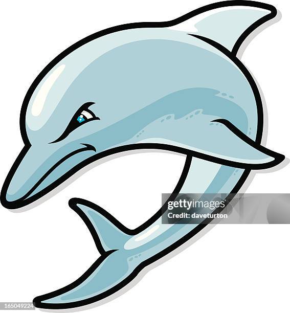 dolphin jumping - mascot 幅插畫檔、美工圖案、卡通及圖標