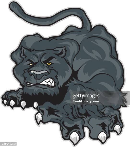 crawling panther / leopard - leopard isolated stock illustrations