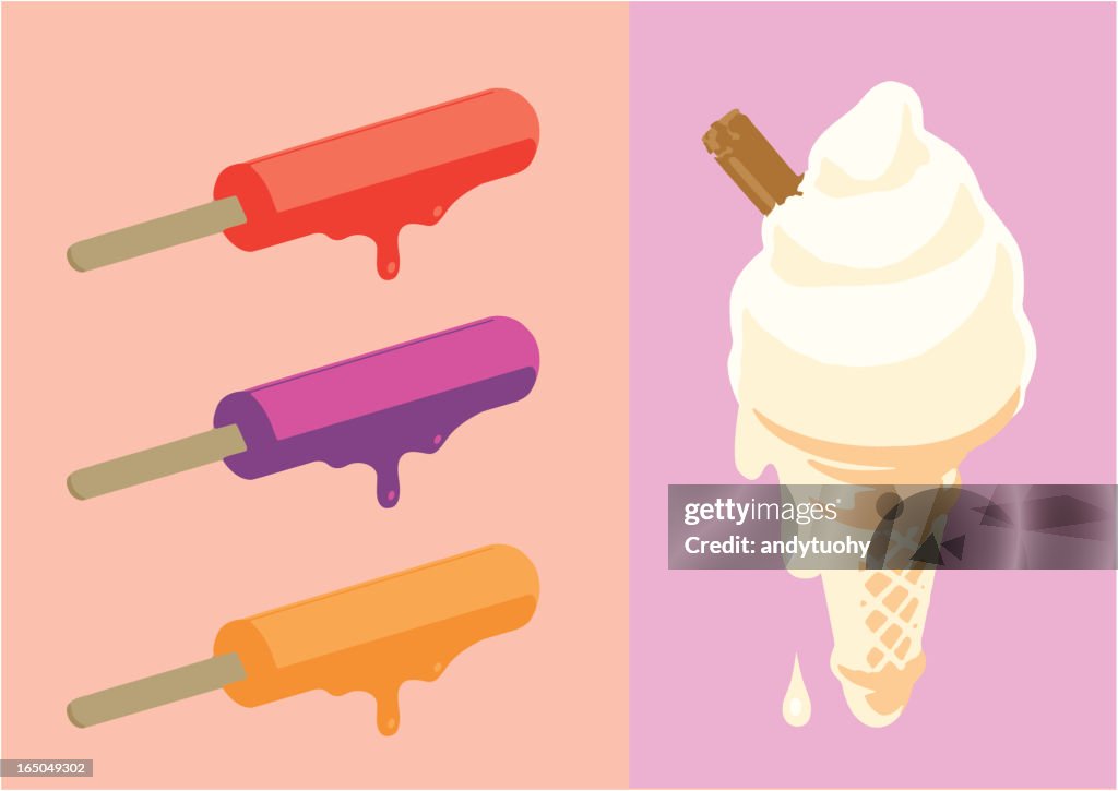 Ice Cream Cone and Popsicles