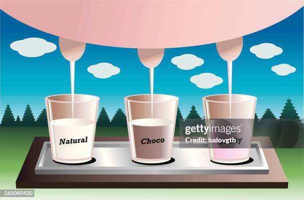 milk variety - making chocolate stock illustrations