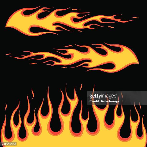 burning fire - motorized sport stock illustrations