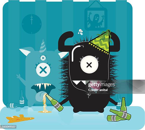 party monster - midnight clock stock illustrations