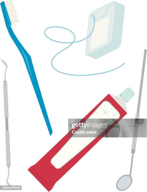 dental tools - toothpaste tube stock illustrations