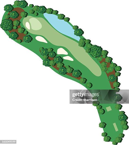 allgemeiner golf course – loch 1 - country club stock-grafiken, -clipart, -cartoons und -symbole