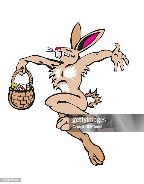 dancing easter bunny - easter basket stock illustrations