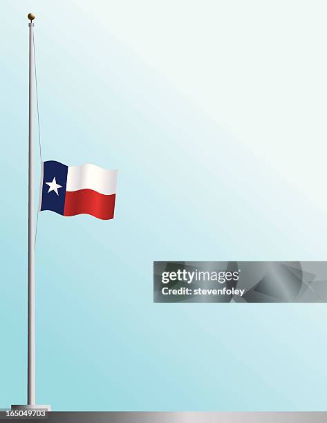 flag of texas at half-staff - texas state flag stock illustrations