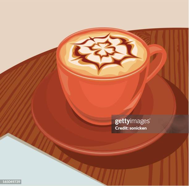 coffee art - latte art stock illustrations