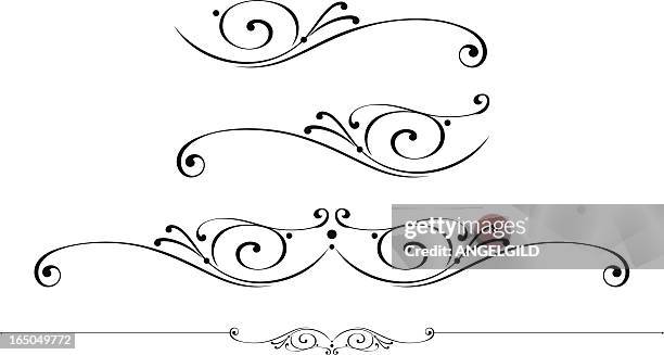 scrollen und rulelines center - art nouveau elements stock-grafiken, -clipart, -cartoons und -symbole