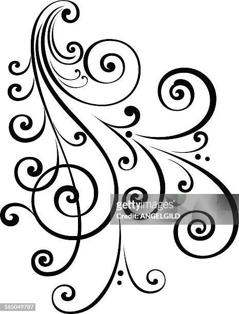 fancy scroll design - fleuron stock illustrations