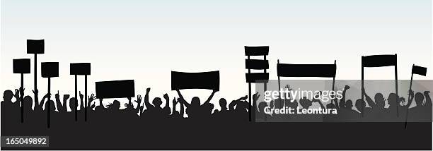 crowd - protest sign stock illustrations
