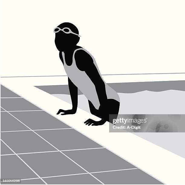 young swimmer vector silhouette - girl on the floor clip art stock illustrations