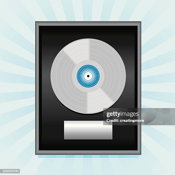 platinum record - trophy plaque stock illustrations