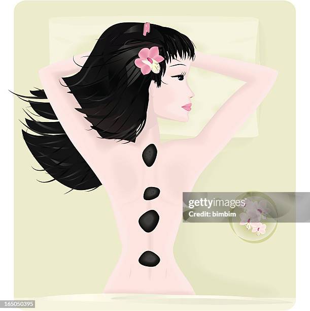 lastone therapy - massage table stock illustrations