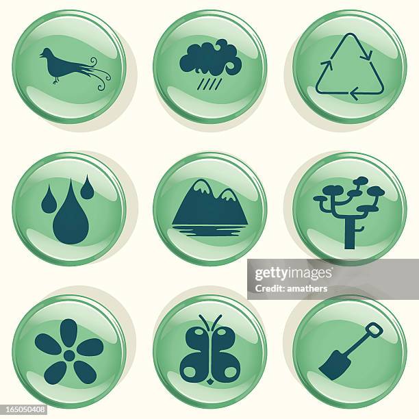 environment badges - small tree stock illustrations