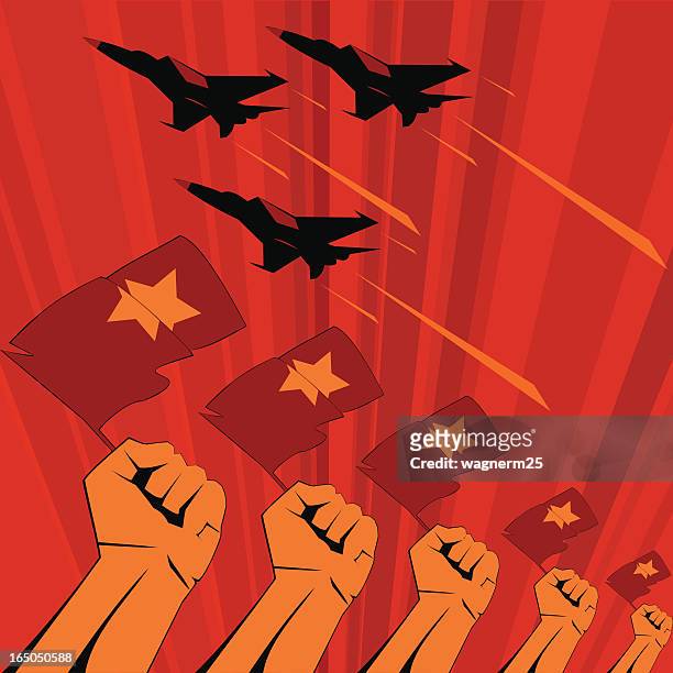 sowjetunion propaganda poster - revolutionary war flag stock-grafiken, -clipart, -cartoons und -symbole